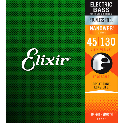 ELIXIR 14777 NANOWEB Струны для 5-струнной бас-гитары 45-130