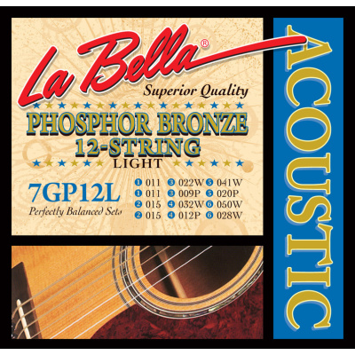 LA BELLA 7GP12L Струны для 12-струнной гитары 11-50