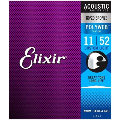ELIXIR 11025 POLYWEB Струны для акустической гитары 11-52