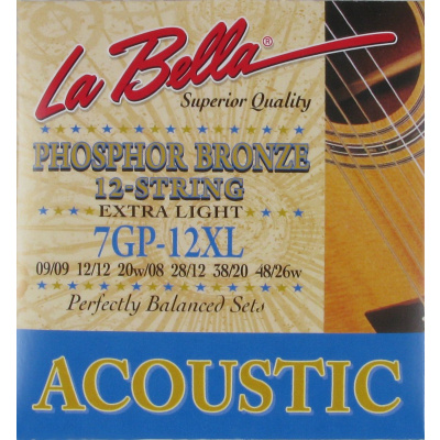LA BELLA 7GP12XL Струны для 12-струнной гитары 9-48