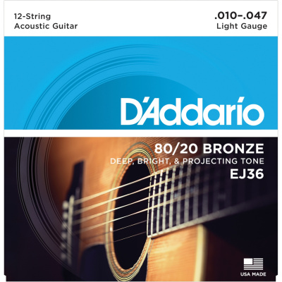 D`ADDARIO EJ36 Струны для 12-струнной гитары 10-47