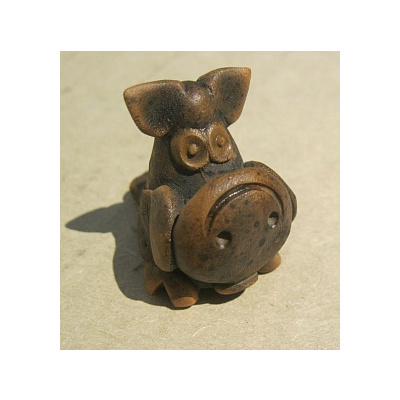 Керамика Щипановых  SM05 Свистулька маленькая Свинья, обварная