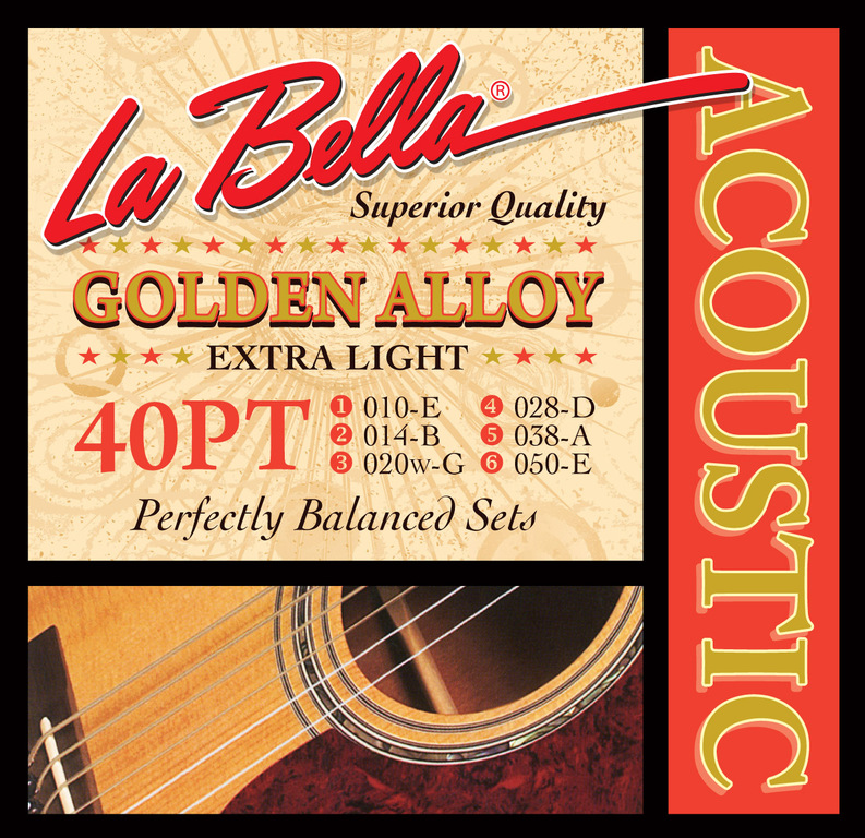 LA BELLA 40PT Струны для акустической гитары 10-50