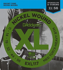 D`ADDARIO EXL117 XL NICKEL WOUND Струны для электрогитары 11- 56