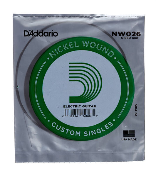 D'ADDARIO NW026 NICKEL WOUND Струна гитарная .026, никель