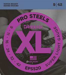 D`ADDARIO EPS520 XL PRO STEEL Струны для электрогитары 9-42