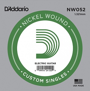 D'ADDARIO NW052 NICKEL WOUND Струна гитарная .052, никель