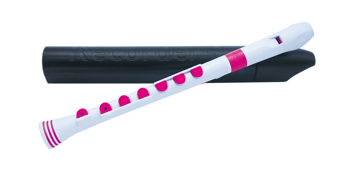 NUVO RECORDER+ WHITE/PINK WITH HARD CASE Блок-флейта сопрано G