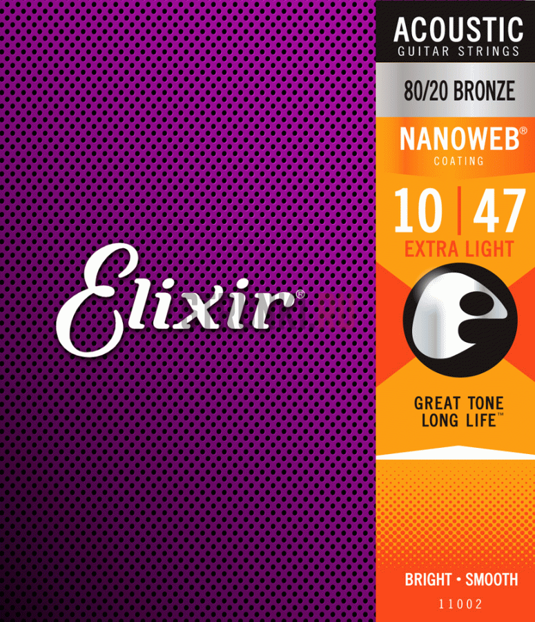ELIXIR 11002 NANOWEB Струны для акустической гитары 10-47